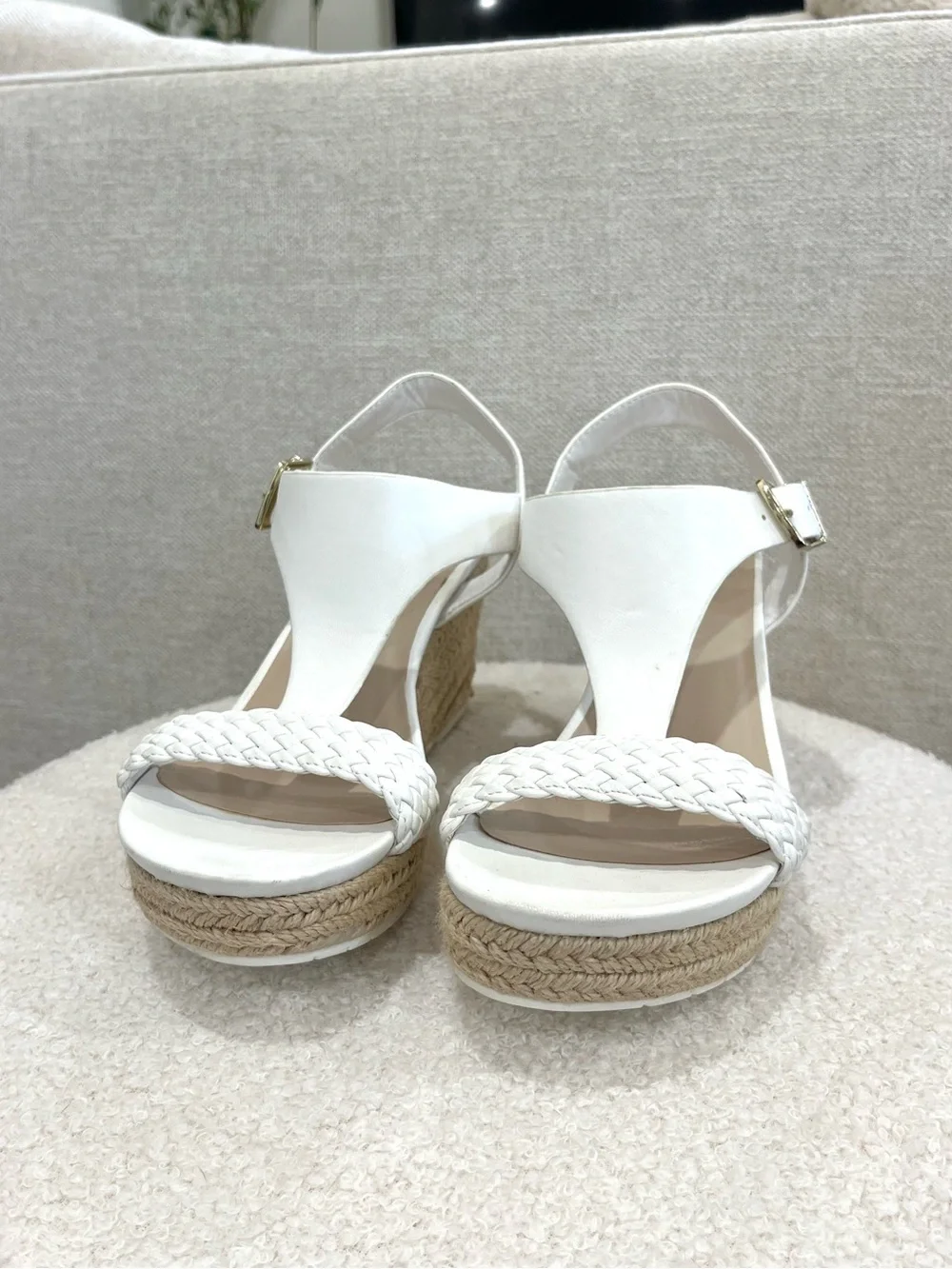 Kenneth Cole White Clinton Wedge